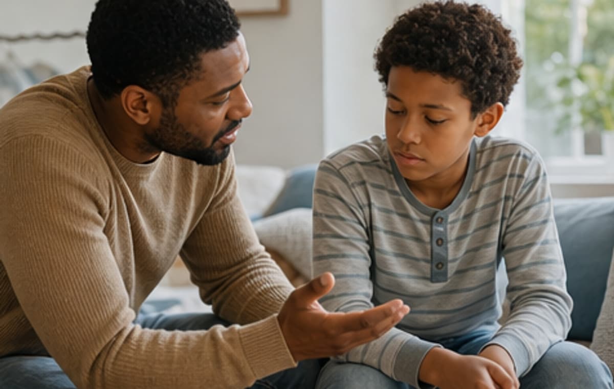 Photorealistic parenting scene for Change